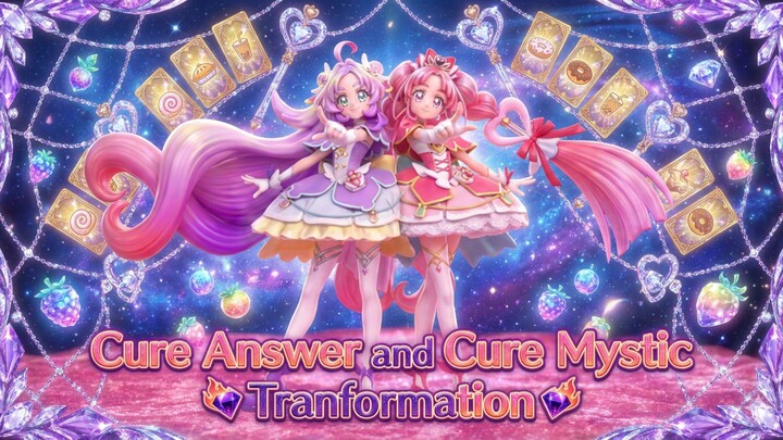 Cure Answer and cure Mystic Tranformation-Meitantei Precure