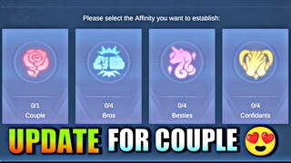 NEW UPDATE FOR MLBB COUPLES | AFFINITY SYSTEM ❤️ | MOBILE LEGENDS BANG BANG