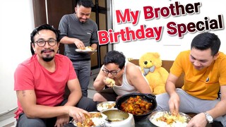 My Brother Birthday special EATING CHALLENGE || Chakhom Chaoba Tanaba || Pork Curry Eating manipuri