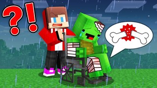 Mikey Broke Leg and JJ Helps Him in Minecraft (Maizen)