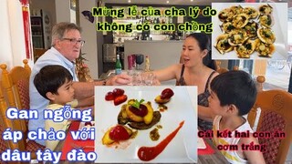 Gan ngỗng áp chảo với dâu đào mừng ngày của cha/sao con chồng vắng mặt/món ăn ngon/cuộc sống pháp