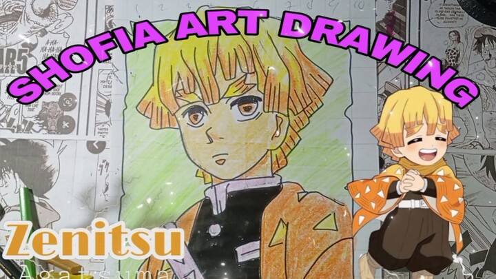 drawing zenitsu dari anime demon slayer