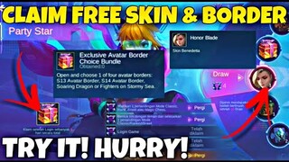 NEW! FREE SKIN & FREE AVATAR BORDER MOBILE LEGENDS / FREE SKIN NEW EVENT - 515 STUN SQUAD EVENT