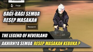 Akhirnya Semua Resep Masakan Kebuka ? - The Legend Of Neverland