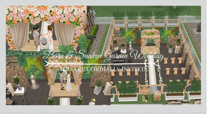 BARN AND SUNKEN GARDEN WEDDING🌿|THE SIMS FREEPLAY