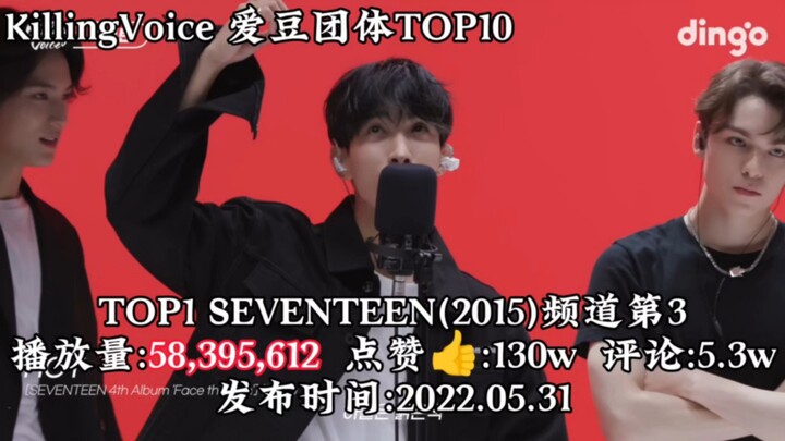 Top 10 nhóm nhạc K‑POP có lượt xem cao nhất trên Killingvoice: SEVENTEEN sắp cán mốc 60 triệu, cách 
