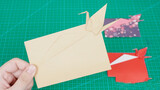 [Keseharian] Papercraft: Amplop Merah dengan Bangau Kertas