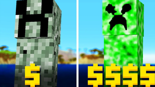 $1 เทียบกับ $100 เทียบกับ $1,000 Minecraft Creeper