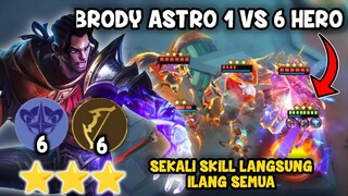 BRODY ASTRO 1 VS 6 HERO MUSUH!!  SEKALI SKILL ILANG SEMUA?? MAGIC CHESS COMBO TERBARU 2022!!