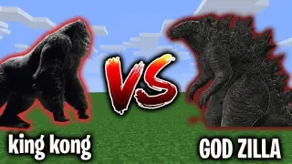 KONG VS GOD ZILLA in MINECRAFT| MOST DESTRUCTIVE BATTLE |( Who is the  King of The Monster )