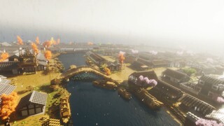 Berekreasi di Sepanjang Sungai Selama Festival Qingming di Minecraft dalam setahun