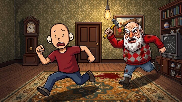 SI BOTAK PANIK MAIN Run from Grandpa! (Scary Obby)! Awalnya Sok Jago Tapi Malah Jatuh Terus! 😭