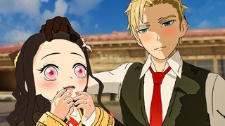 E se a Nezuko fosse adotada pelo Loid Forger Spy X Family vr