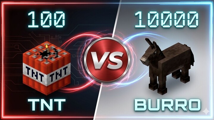 minecraft 100 TNT VS 10000 burro