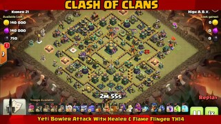 Yeti Bowler Attack With Healer & Flame Flinger - Th14 Attack Strategy 2022 #2