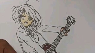 Menggambar Anime lucu Lagi Bermain Musik