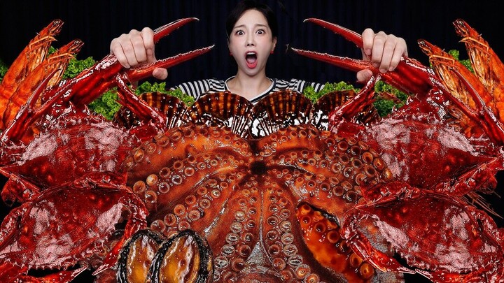 초대형 가을 꽃게🦀 문어 짜장 해물찜 먹방 GIANT Autumn Crab & Octopus Black Bean Seafood Steamer Mukbang ASMR