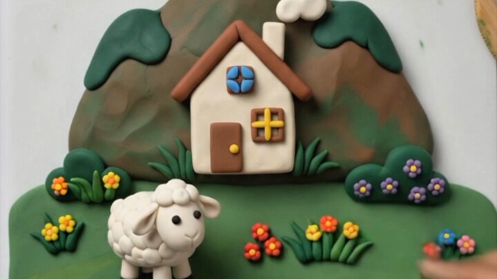 Cute Clay Miniature House & Little Sheep 🐑🏡 | Satisfying Clay Art