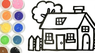 My favorite house to draw as a kid! Teaching children to draw a fenced cottage is the rural cottage 