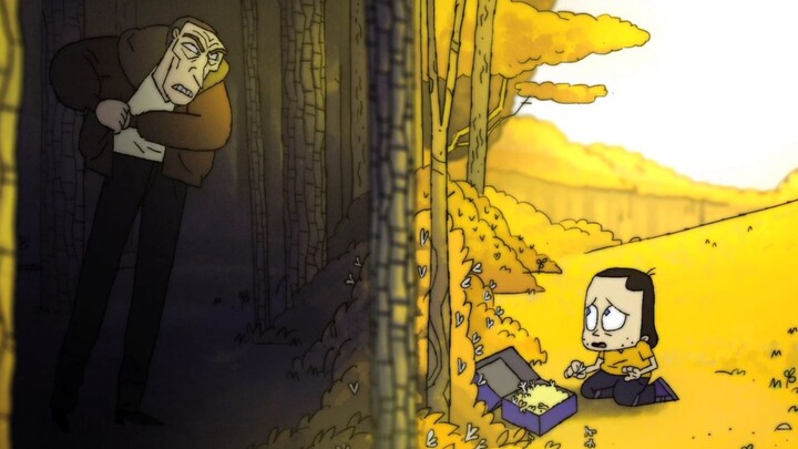 The black human nature animated short film "The Man in the Woods", innocent children also have evil 