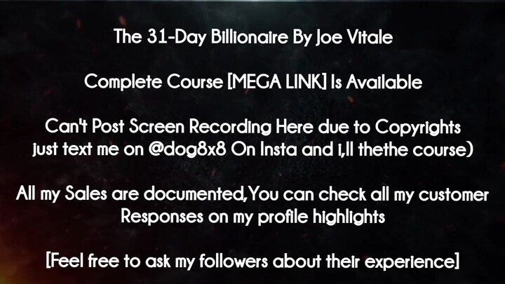 The 31-Day Billionaire By Joe Vitale course download