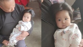 The cute baby is only three months old but has thick hair. Netizens said: The child must have come h