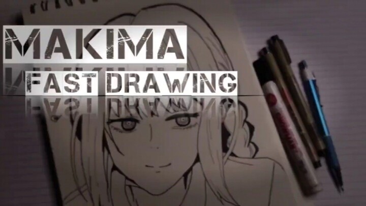 Drawing Makima from Chainsaw Man(Black & White drawing)!