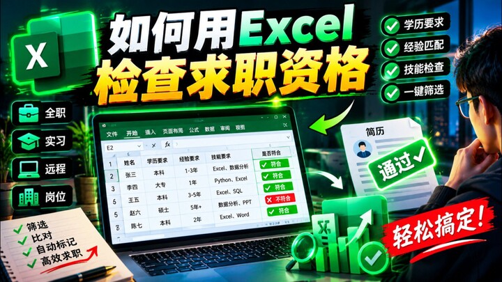 用Excel快速筛选人才：1分钟搞定简历初审