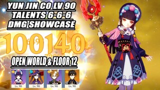 Yun Jin C0 lv 90 Talents 6-6-6 DMG Showcase - Floor 12 & Open World Sub DPS 2.4 Test