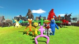X6 Rainbow Friends Rescue King Kong From Cages DEATH RUN - Animal Revolt Battle Simulator