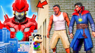 Franklin and Shinchan & Pinchan play HIDE AND KILL with Squid Game Doll In GTA 5