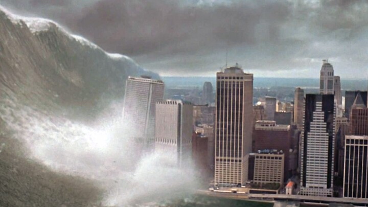 A supergiant comet crashes into the ocean, triggering a towering tsunami—yet an even more terrifying