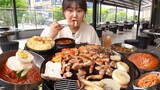 역시 삼겹살은 야장에서 먹는게 최고😎 비빔냉면, 김치찌개, 계란찜 삼겹살 꿀조합 먹방 | Korean BBQ Samgyeopsal MUKBANG