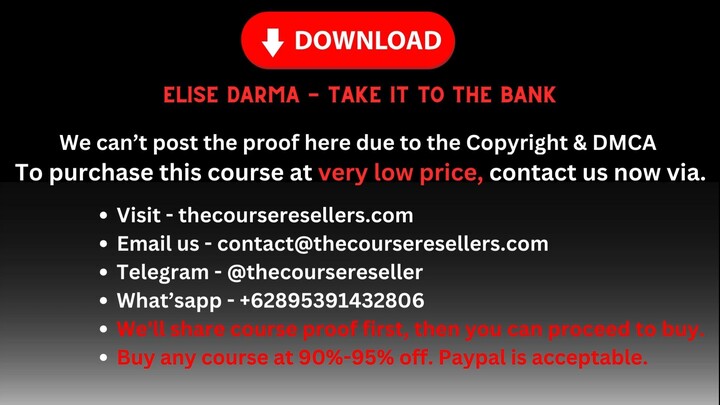 Elise Darma - Take It To The Bank