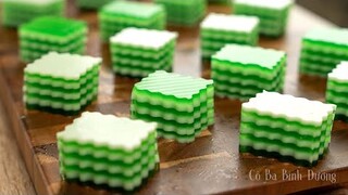 Cách đổ RAU CÂU LÁ DỨA đặc biệt KHÔNG tách lớp KHÔNG chảy nước | Pandan Jelly Cake