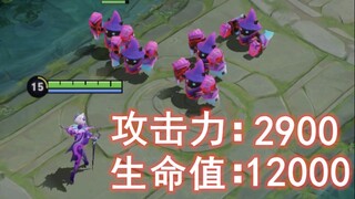 Một robot Miledy có 8000 sức mạnh phép thuật, 1300 tốc độ di chuyển, 2900 sức mạnh tấn công và 12000
