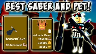 GOT THE BEST SABER AND DOUBLE MOON PET IN SABER SIMULATOR LATEST UPDATE