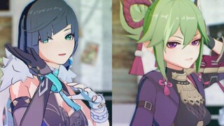 Genshin Impact MMD / 4K / 60FPS Yelan & Kuki Shinobu สาวโมบายสร้างความเสียหาย (หัวเราะ)