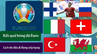 Kết quả euro 2020, Lịch thi đấu hôm nay bảng xếp hạng bảng A và B