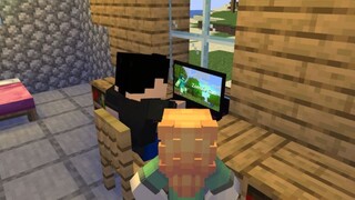 Zombie San friend what my brother is doing laptop - minecraft animation