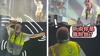 听歌挣钱两不误——跟着Anne-Marie一起唱歌的保安