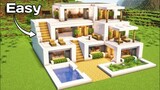 Minecraft : Ultimate Modern House Tutorial 🏠 | How to make a luxury modern house in Minecraft .