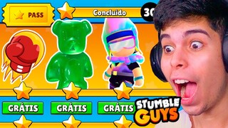 COMPREI TODO O NOVO PASSE COM NOVA SKIN ESPECIAL DO STUMBLE GUYS!