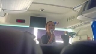 Tour guide berates tourists on the bus for bringing kids and not shopping