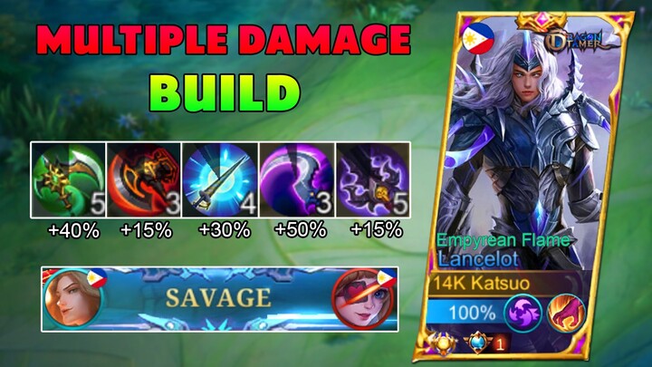 EASY SAVAGE!! 😨 NEW LANCELOT MULTIPLE DAMAGE BUILD I RECOMMEND THAT YOU MUST TRY! 🔥