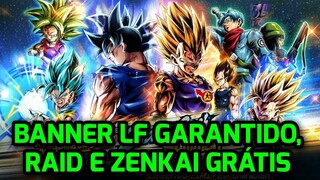 LF GARANTIDO, RAID DE 1.300 CC E ZENKAI GRÁTIS!!! DRAGON BALL LEGENDS