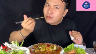 Mukbang tôm sốt thái siêu cay phần 9 #anngon