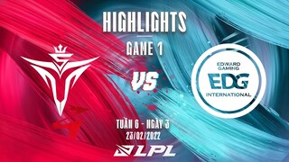 V5 vs EDG | Highlights - Game 1 | Tuần 6 Ngày 3 | LPL Mùa Xuân 2022