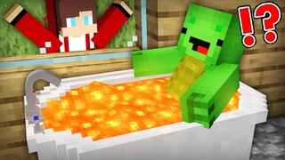 Mikey Prank JJ With Lava BATH in Minecraft Challenge (Maizen Mazien Mizen)