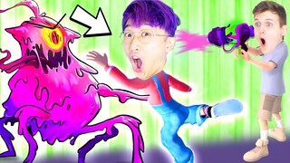 Justin Got JUMP SCARED Playing GOOZY! (HILARIOUS FGTEEV SLIME MONSTER GAME!)